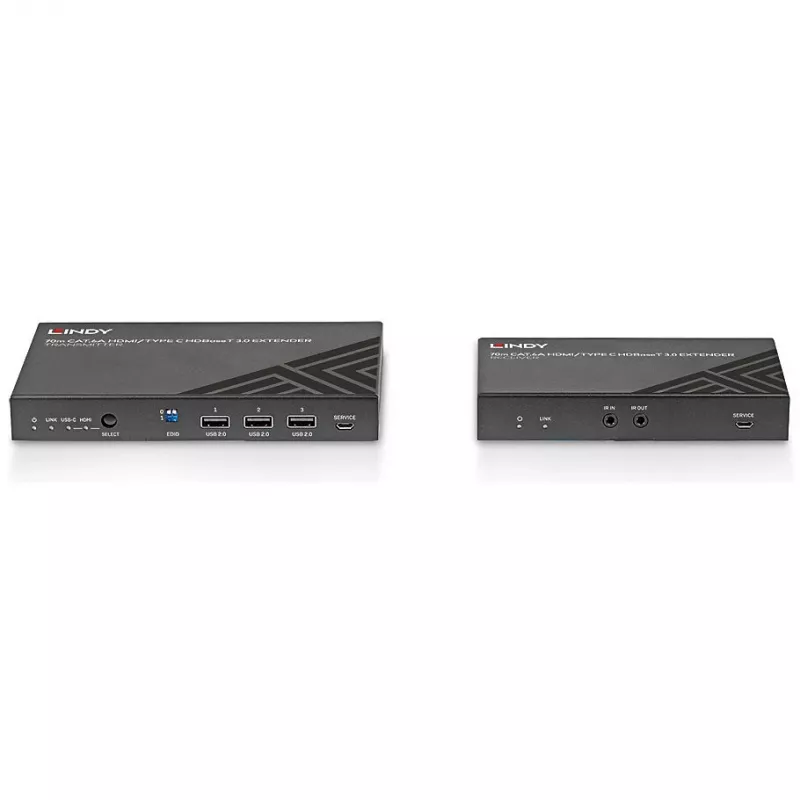 Lindy 70m Cat.6A HDMI 4K60 & Type C HDBaseT 3.0 KVM prailgintuvas