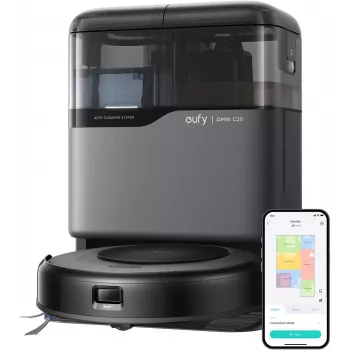 Anker Eufy Robotinis dulkių siurblys su viskas viename stotele | Omni C20 | Šlapias ir sausas valymas | 7000 Pa | Pilka