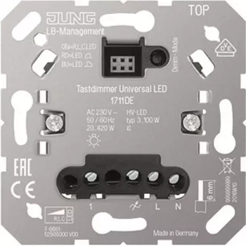 Dimmerinis jungiklis Jung 1711DE Universal LED, sukamasis/spaudžiamasis valdymas, LED lempoms