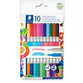 Dviejų spalvų dvigubo antgalio žymekliai Staedtler 10 vnt. modelis 200-14627