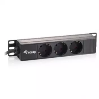 Equip 3-išėjimas prancūziškas maitinimo skirstytuvas 10 colių 1U plastikinis 250V 16A
