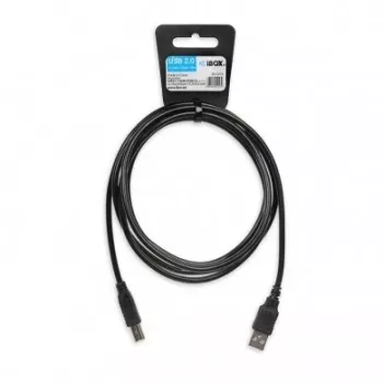 USB kabelis IBOX IKU2D 1,8 m – USB A į USB B, USB 2.0, juodas