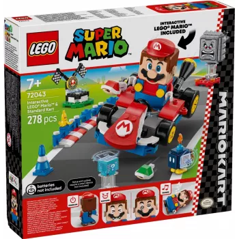 LEGO Statybinis žaislas 72043 Super Mario interaktyvus Mario Kart su standartiniu kartu
