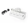 DIGITUS 3 krypčių ilgintuvas su 2×USB-A ir 1×USB-C, 3 kištukiniai lizdai E/F, 1,5 m laidas, baltas