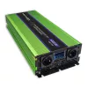 Qoltec Monolith įtampos keitiklis | Akumuliatoriaus įkroviklis | UPS | 2000 W | 4000 W | 12 V į 230 V | Grynas sinusas | LCD juodai žalias