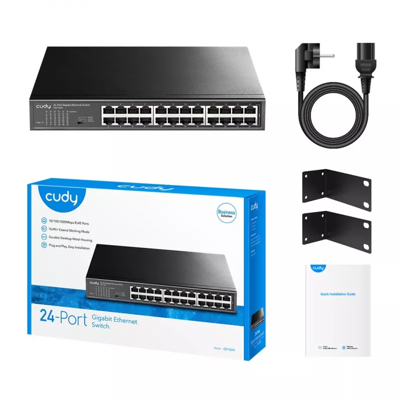 Cudy GS1024 tinklo jungiklis Gigabit Ethernet (10/100/1000) Juodas