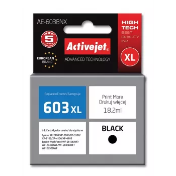 Activejet AE-603BNX kasetė (Epson 603XL T03A14 pakaitalas; Supreme; 18,2 ml; juoda)