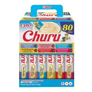 Šlapias kačių maistas INABA Churu 80P Tunų receptas — 80 vamzdelių po 14 g