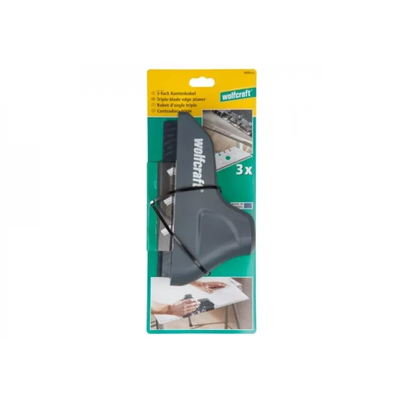 Oblinis Wolfcraft Triple-blade edge planer 4009000 – grafitinis, trapecijos formos peiliai, tinkamas gipso kartono plokštėms