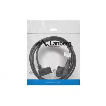 Maitinimo laidas LANBERG CA-C13C-12CC-0018-BK, 2 m, C13 jungtis prie CEE7/7, juodas, kampuotas C13