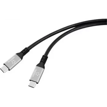 Renkforce USB-C laidas USB4 juodas, aliuminio kištukas, silikonas (RF-6820206)
