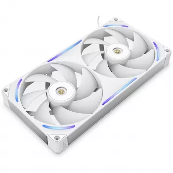 NZXT F280X RGB 140 mm ARGB korpuso ventiliatoriai – balti, 2 vnt. pakuotė