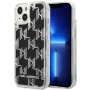 Karl Lagerfeld KLHCP14MLMNMK kietas dėklas, skirtas iPhone 14 Plus 6,7 inch, juodas/juodas Liquid Glitter Monogram