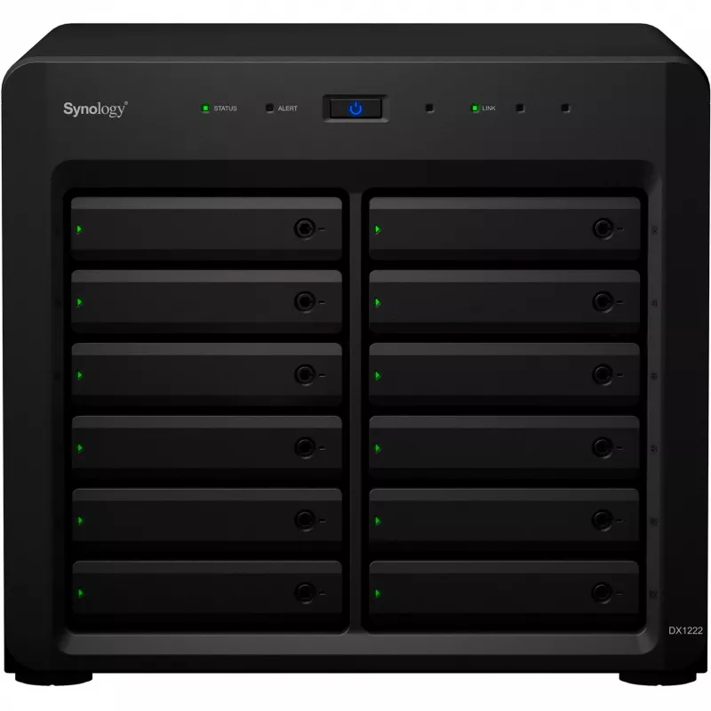Išplėtimo korpusas Synology DX1222 12 diskų 192 TB juodas