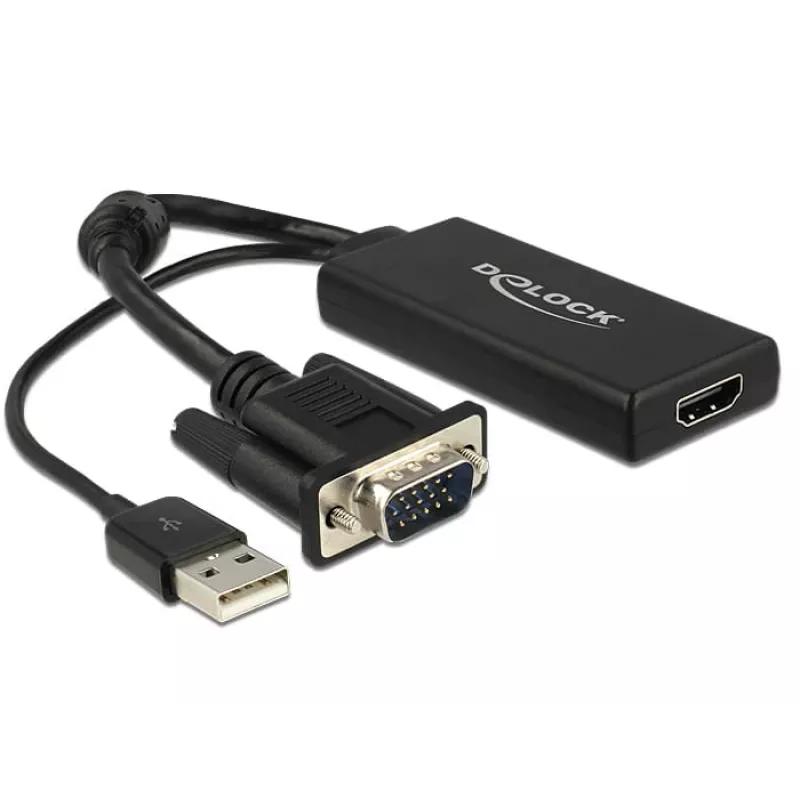 Laidas DeLOCK 0,25 m VGA+USB2.0-A / HDMI
