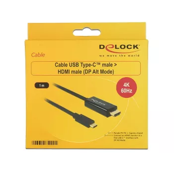 Laido adapteris DeLOCK 85290 USB Type-C į HDMI 1 m juodas
