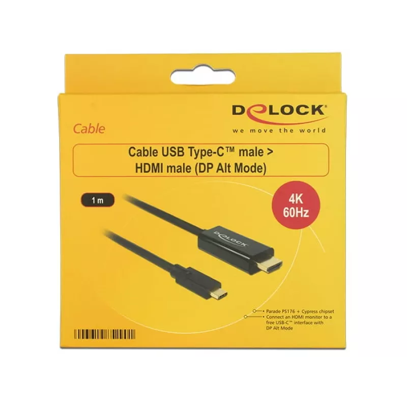 Laido adapteris DeLOCK 85290 USB Type-C į HDMI 1 m juodas