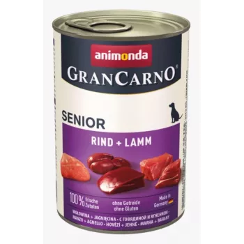 Animonda GranCarno Senior drėgnas maistas šunims su jautiena ir ėriena, 400 g konservai