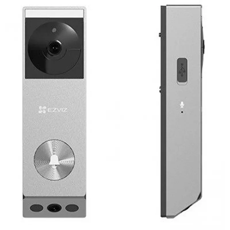 Vizualinis skambutis EZVIZ EP3x Pro Silver, 2K+1080p, 32GB, IP65