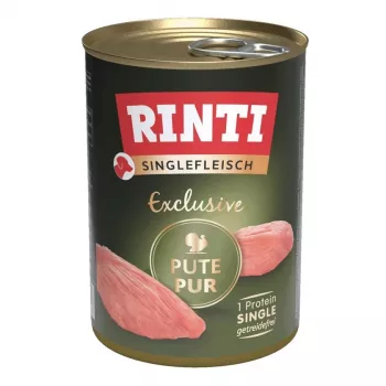 Šlapias šunų ėdalas RINTI Singlefleisch Exclusive Turkey 400 g – vieno baltymo, suaugusiems, pilnavertis pašaras