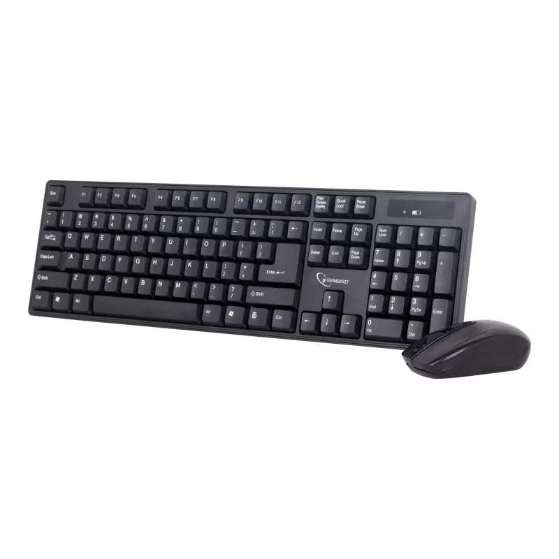 Belaidis klaviatūros ir pelės rinkinys Gembird KBS-W-01, juodas