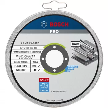 Bosch 2 608 603 254 pjovimo diskas nerūdijančiam plienui (10 vnt.)