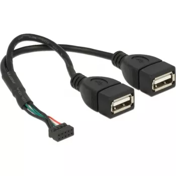 USB laidas DeLOCK 84933 USB 2.0 0,2 m 2 x USB A juodas