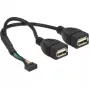 USB laidas DeLOCK 84933 USB 2.0 0,2 m 2 x USB A juodas