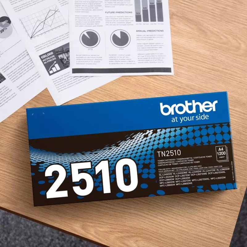 Kasetė toneriu Brother TN-2510 juoda 2500 puslapių