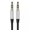 Baseus Yiven garso kabelis 3.5 mm vyriškas M30 1.5 m sidabrinis+juodas