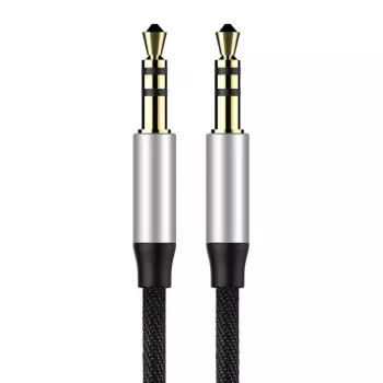 Baseus Yiven garso kabelis 3.5 mm vyriškas M30 1.5 m sidabrinis+juodas
