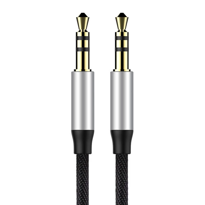Baseus Yiven garso kabelis 3.5 mm vyriškas M30 1.5 m sidabrinis+juodas