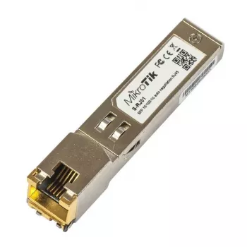 MikroTik S-RJ01 tinklo modulis — 1× Gigabit Ethernet (RJ-45), iki 1,25 Gbit/s