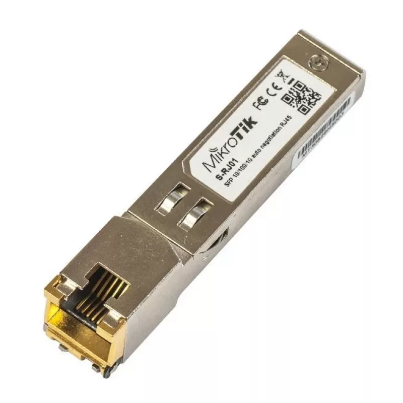 MikroTik S-RJ01 tinklo modulis — 1× Gigabit Ethernet (RJ-45), iki 1,25 Gbit/s