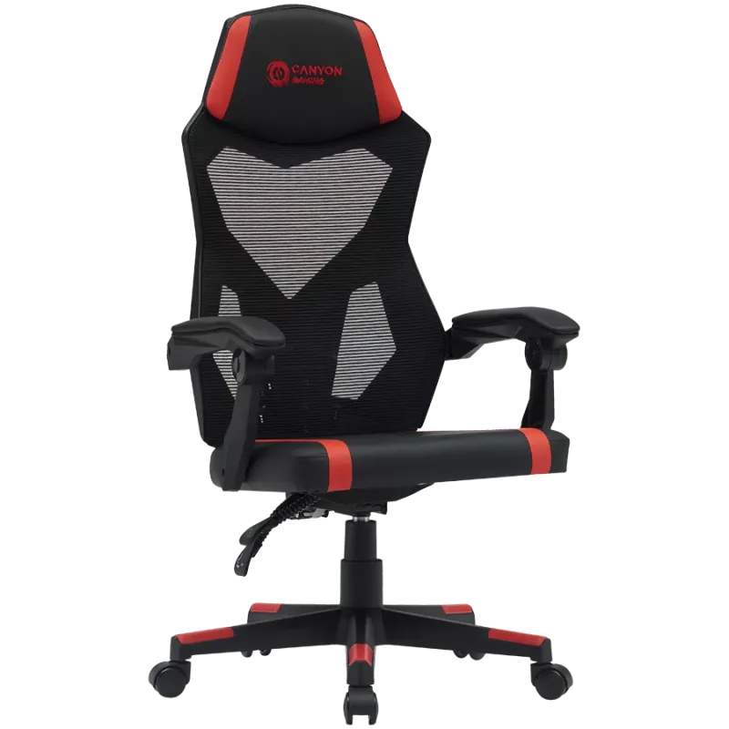 Canyon MCH01 Flow – ergonomiška žaidimų kėdė, juoda ir raudona