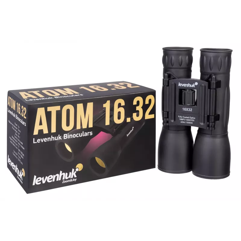 Levenhuk Atom 16x32 žiūronai, stogo tipo prizmė, juodi