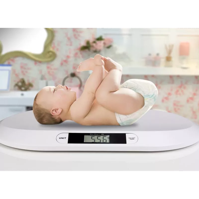Elektrinės kūdikių svarstyklės ESPERANZA EBS019 – 0,03–20 kg, 0,01 kg padala, didelis LCD ekranas, balta