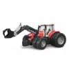 Žaislinis traktorius BRUDER Massey Ferguson 7624 su priekiniu krautuvu, raudonas, nuo 3 m.