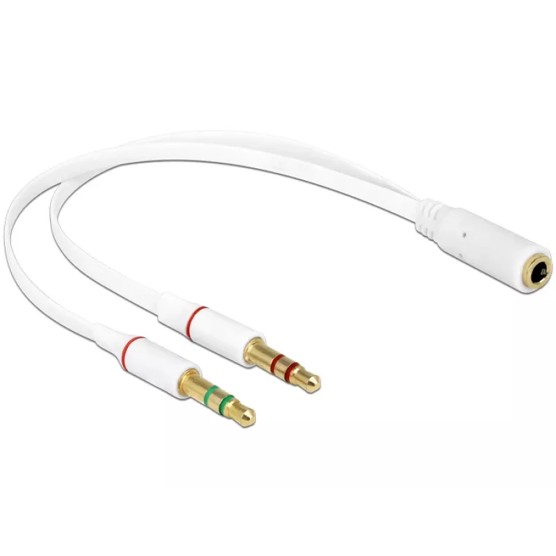 Garso adapteris DeLOCK 65585 0,2 m 2x3,5 mm Kištukas į 3,5 mm Lizdą Baltas