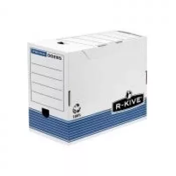 Fellowes archyvinė dėžė R-Kive PRIMA, balta-mėlyna, 200 mm, pagaminta iš 100% perdirbto kartono, 100% perdirbama (0028501)
