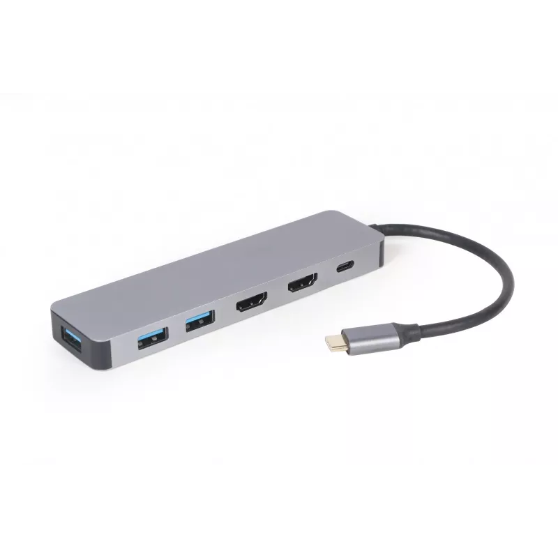 Gembird A-CM-COMBO3-03 USB Type-C 3-in-1 kelių prievadų adapteris (stotelė + HDMI + PD)