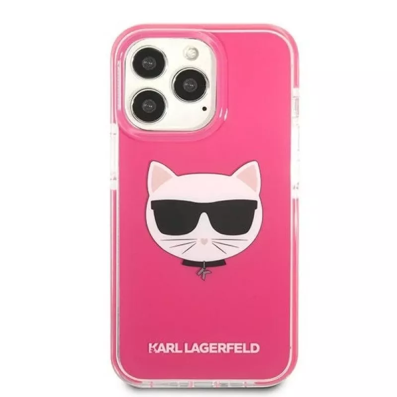 Karl Lagerfeld KLHCP13XTPECPI iPhone 13 Pro Max 6,7 colio kietas dėklas Fuchsia/FUSCHIA Choupette Head