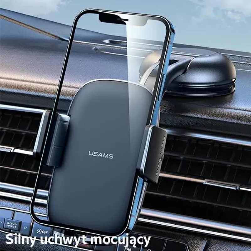 Automobilinis laikiklis telefonui USAMS ZJ063 prietaisų skydeliui arba priekiniam stiklui, reguliuojamas kampas