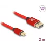 DeLOCK Mini DisplayPort į DisplayPort kabelis 8K 60 Hz 2 m raudonas metalinis be užrakto