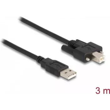 DeLOCK USB 2.0 laidas A tipo vyriškas į B tipo vyriškas su varžtais 3 m