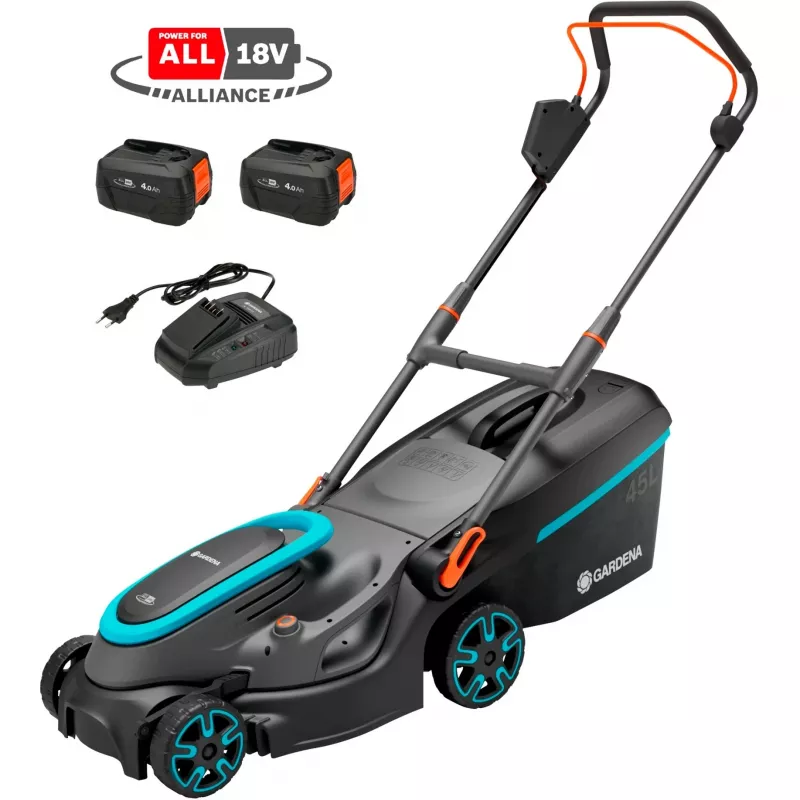 Belaidis vejapjovės komplektas PowerMax 37/36V P4A, 36V (2x18V) (juoda/pilka, 2x Li-Ion akumuliatorius 4,0Ah, POWER FOR ALL ALLIANCE)