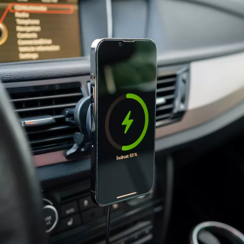 Belaidis automobilinis įkroviklis Tellur TLL151431 MagSafe suderinamas 15W juodas išmaniesiems telefonams