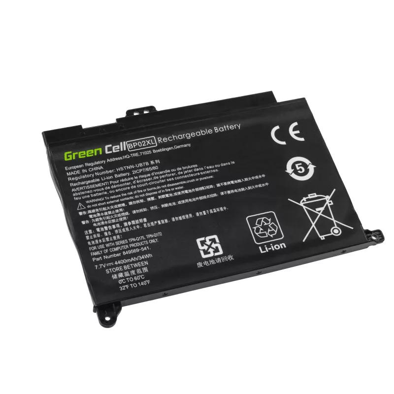 Baterija Green Cell HP150 – Ličio polimeras 4500 mAh, HP Pavilion 15-AU / 15-AW serijai, juoda