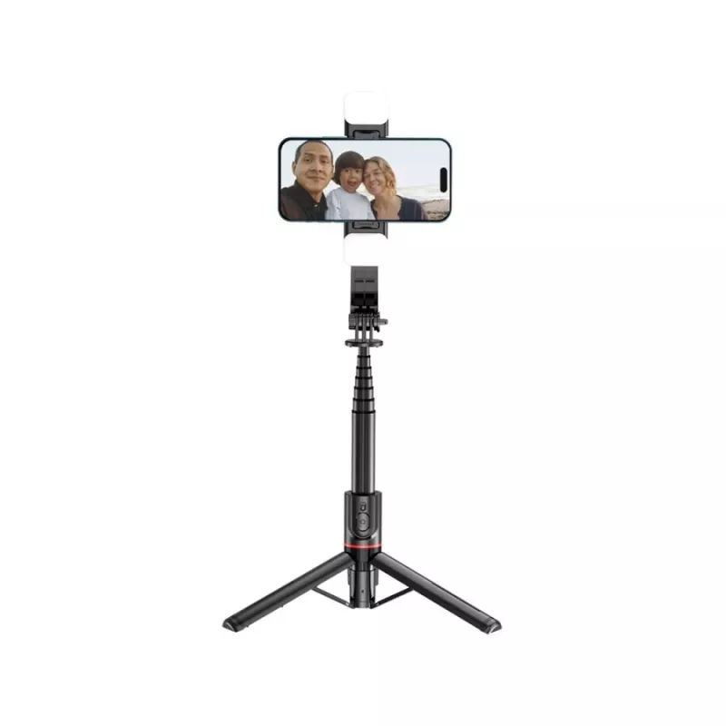 Tech-Protect L05S Selfie lazdelė su stovu, LED lempa ir nuotolinio valdymo pulteliu