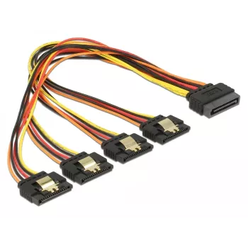 SATA maitinimo kabelis DeLOCK 60157 0,3 m SATA 15 kontaktų 4 x SATA 15 kontaktų įvairiaspalvis